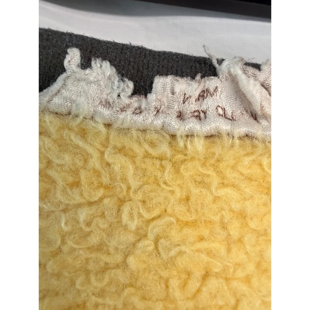 Vintage Biederlack Reversible Teddy Bear Blanket Sherpa Throw 56x74 Made In USA